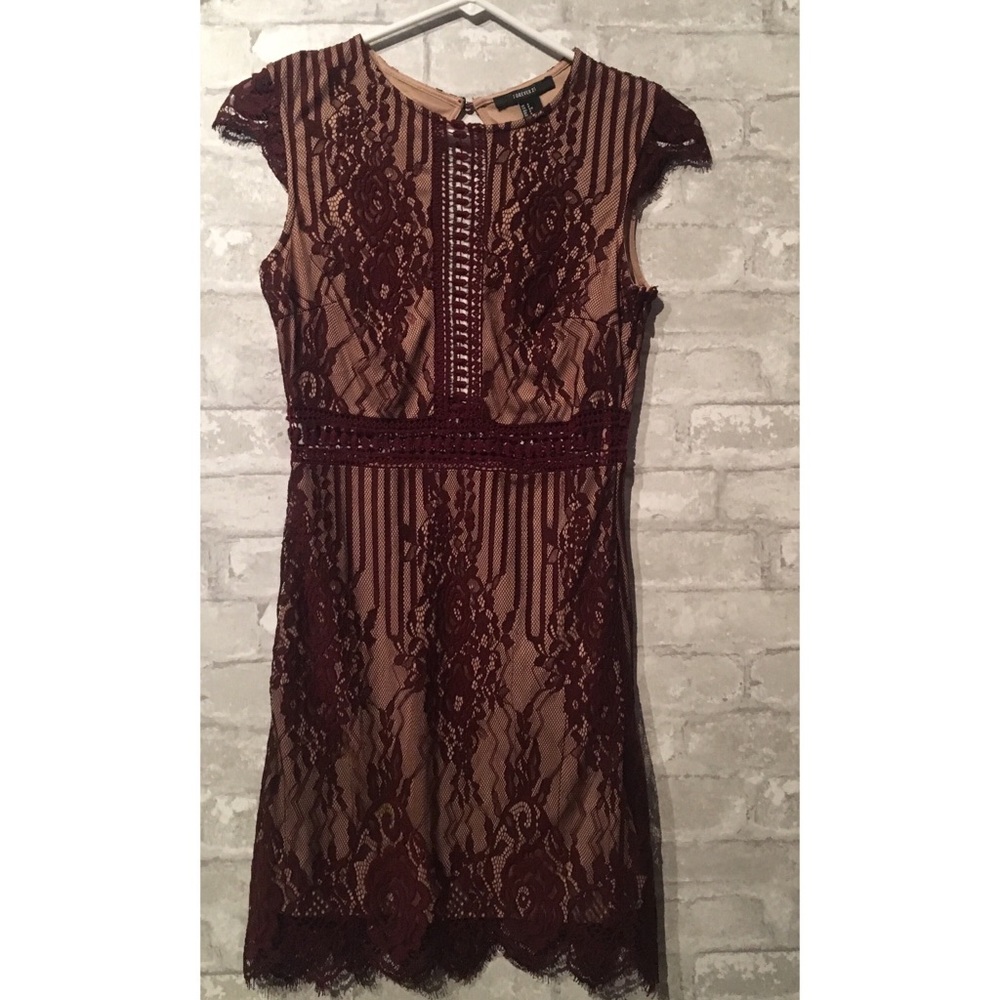 Maroon Lace Dress